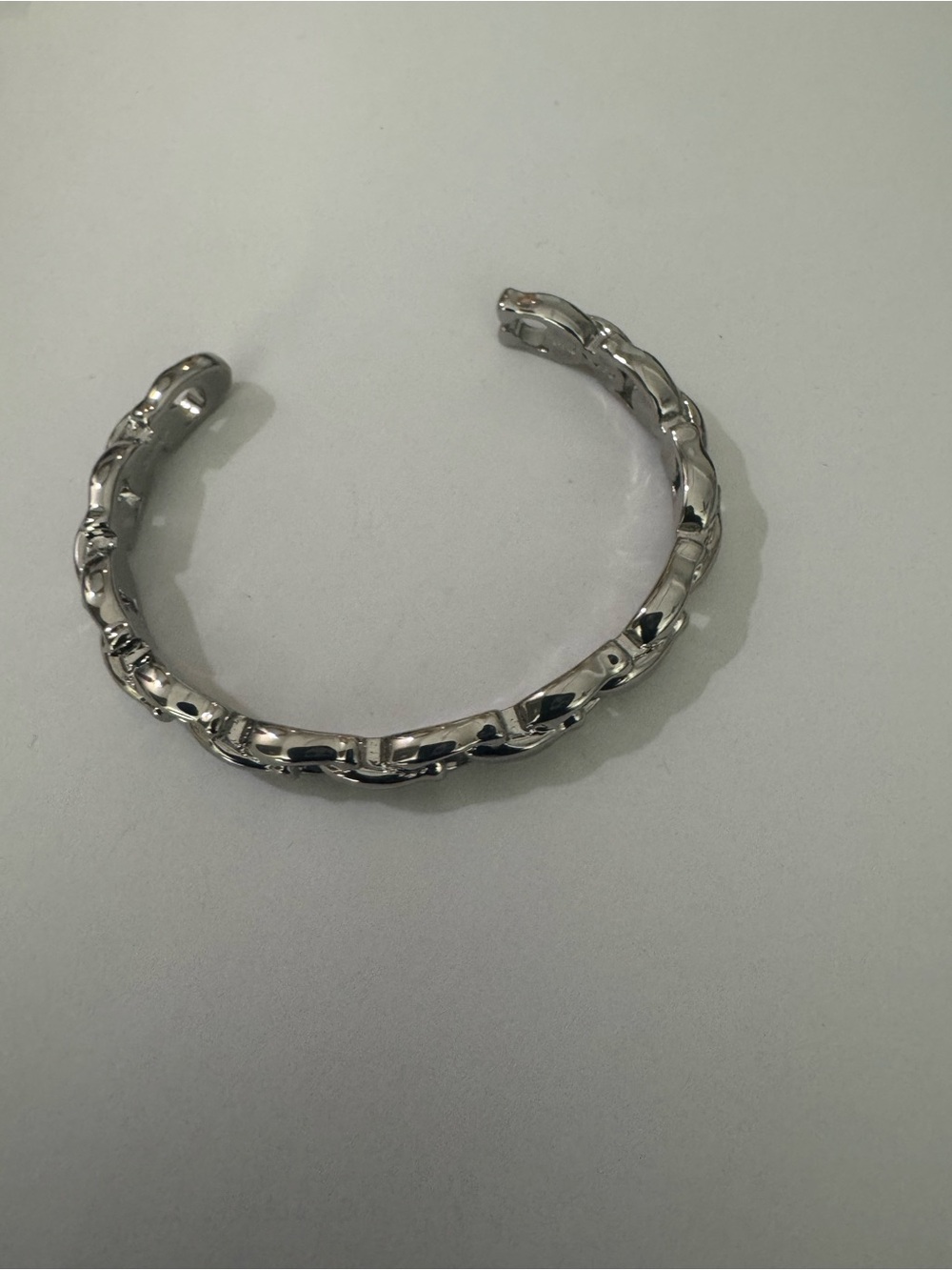 Coach Silver tone Signature C Open Cuff Bracelet